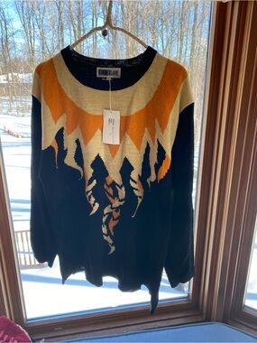 Stone Cold Fox Black, Mustard & Cream Graphic Crewneck
